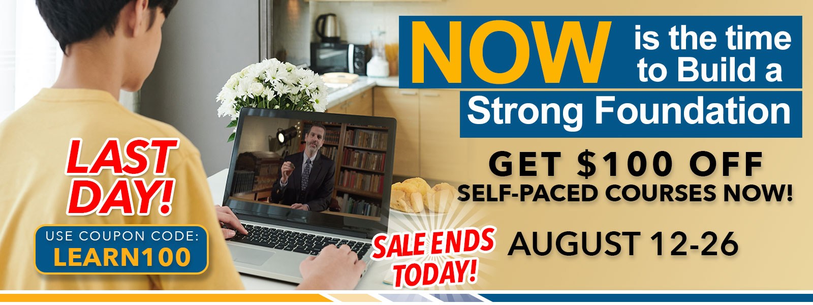$100 off self-paced courses