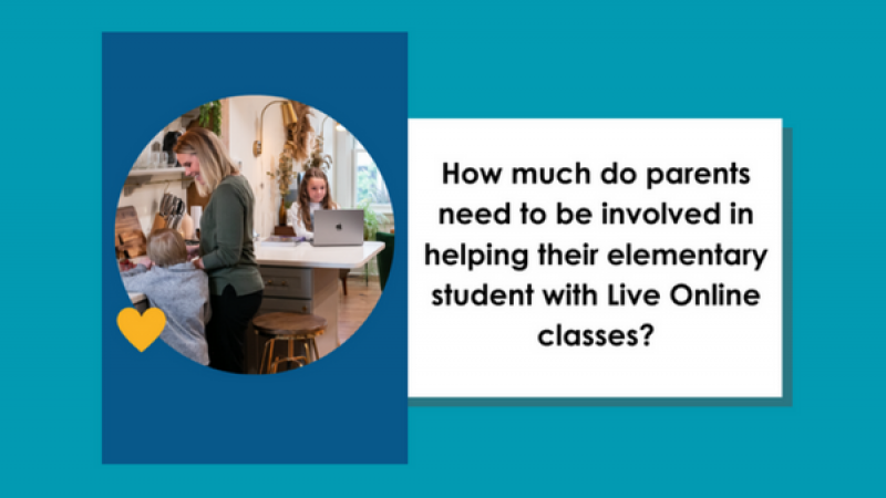 How much do parents need to be involved in helping their elementary student with Live Online classes?
