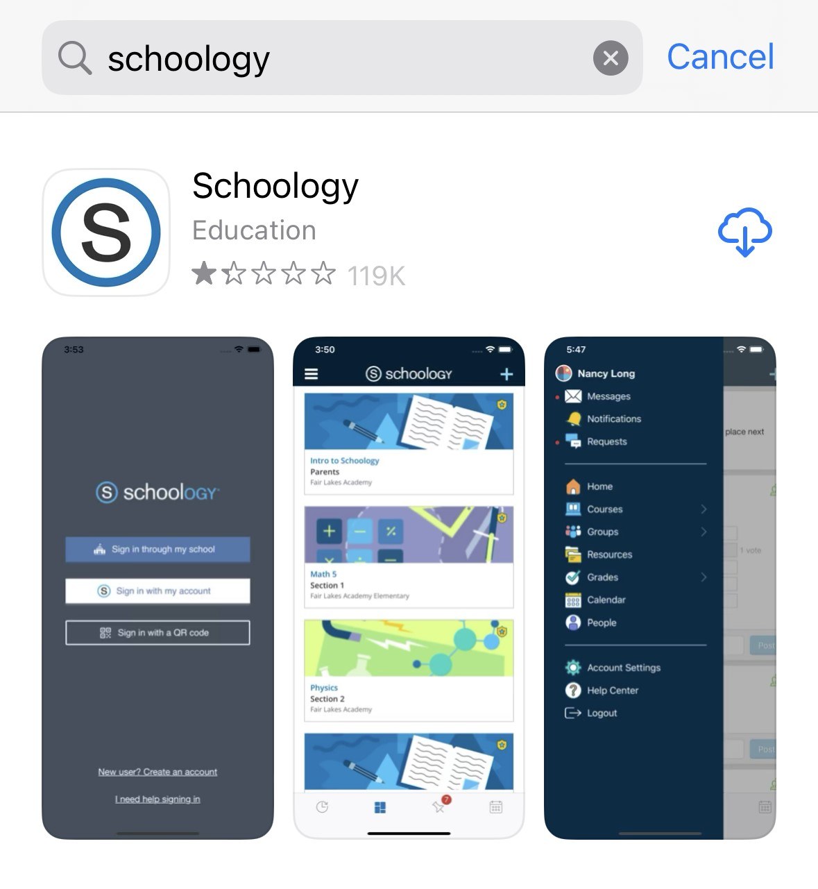 Step 1. Download the Schoology mobile app