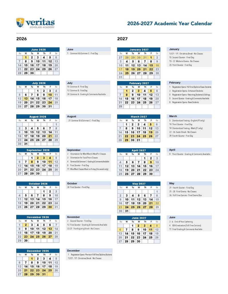 appendix a 2026 2027 academic year calendar