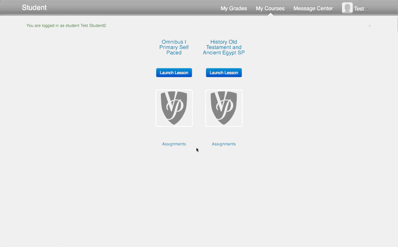 The Launch Lesson button on the Account Management Site