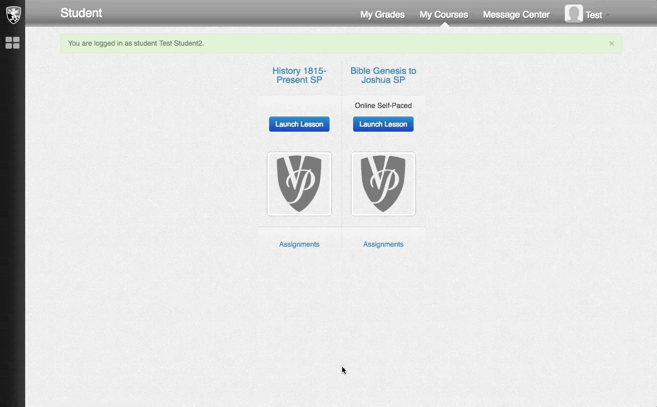 Course progress and grades for a self-paced course