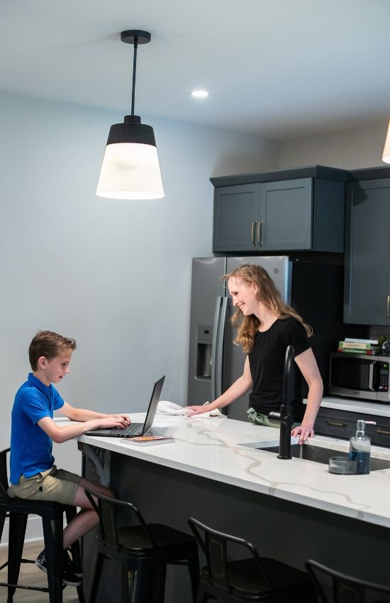 Home mom son kitchen small