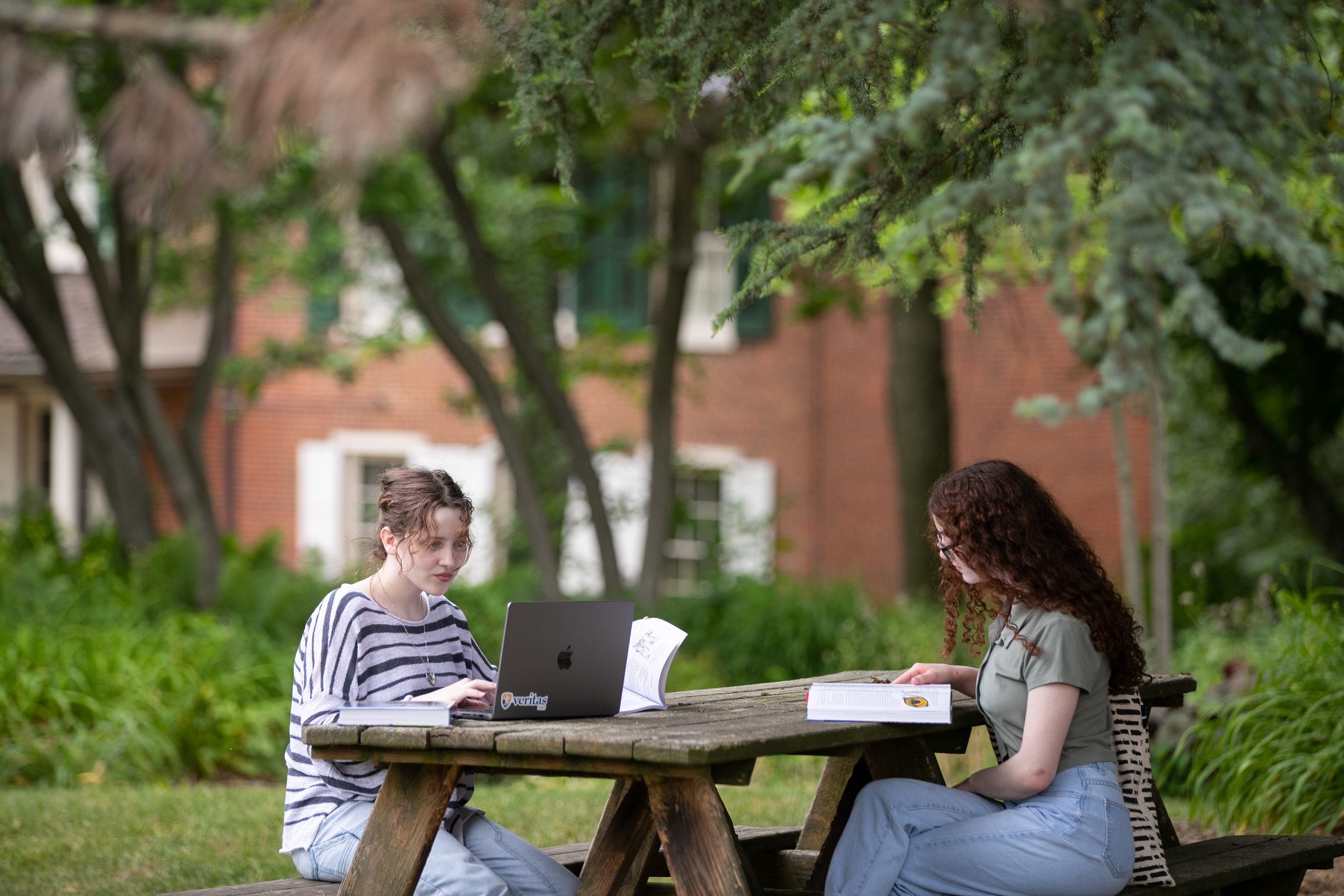 Tuition students studying outside